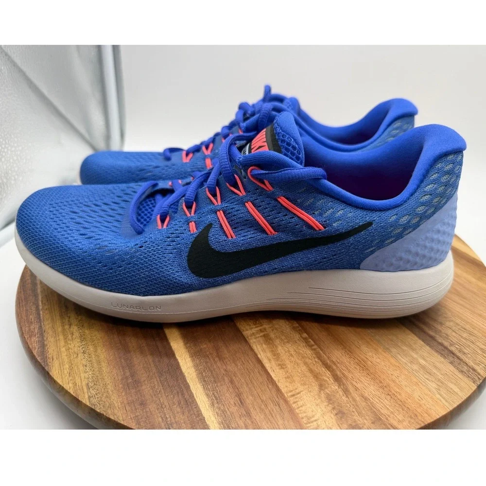 Nike‎ Lunarglide 8 Women's Size 9 1/2 Blue Pink Running Shoes 0390